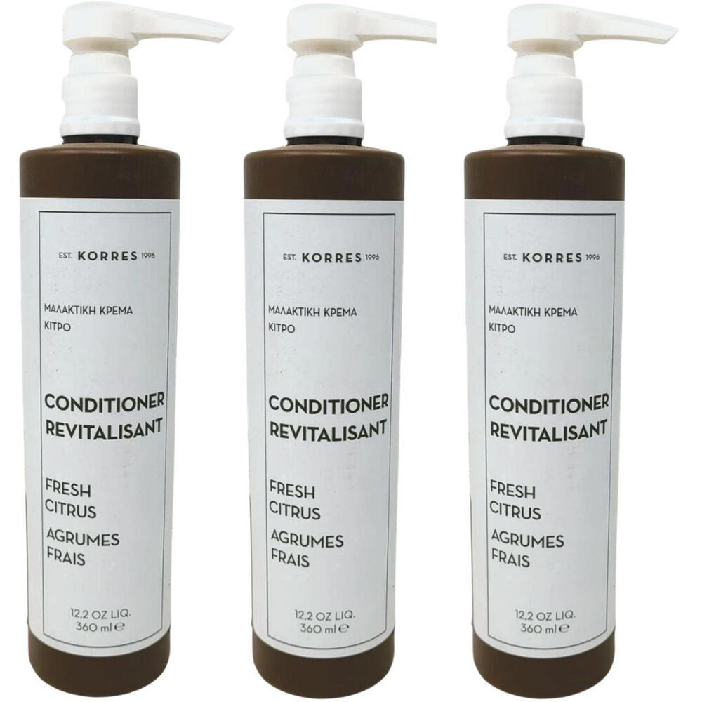 Korres Conditioner Fresh Citrus 360ml 12.2oz (Lot Of 3) Made In Greece